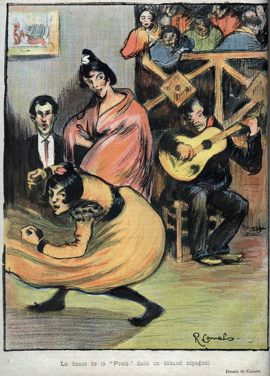 İspanyol kabaresinde tavuğun dansı - Le Rire de 1898