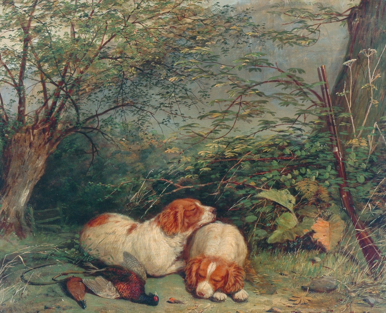 Köpekler ve Sülün, 1840 by Richard Ansdell