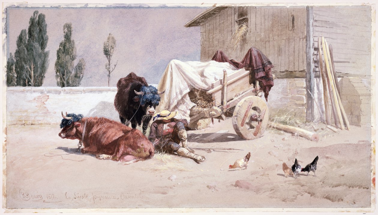 La Siesta: Doğu Pirenelerde Sahne, 1872 by Richard Beavis