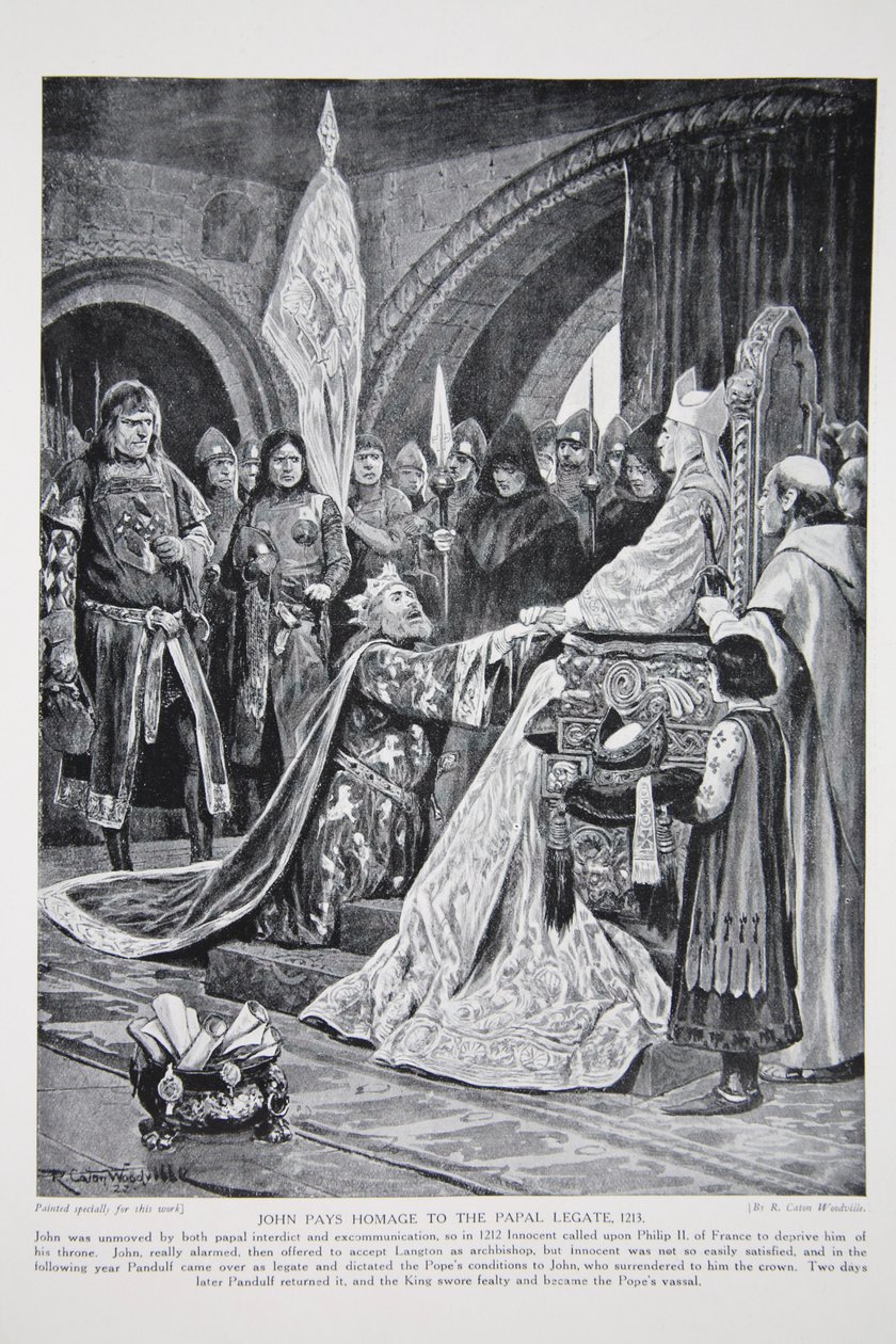 John, Papalık elçisine saygılarını sunar, 1213, 