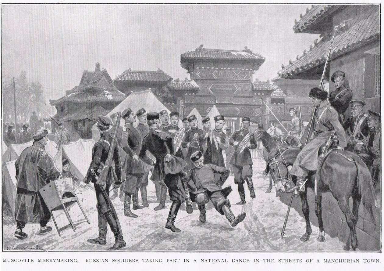 Rus-Japon Savaşı sırasında Muskovit Merrymaking by Richard Caton Woodville junior