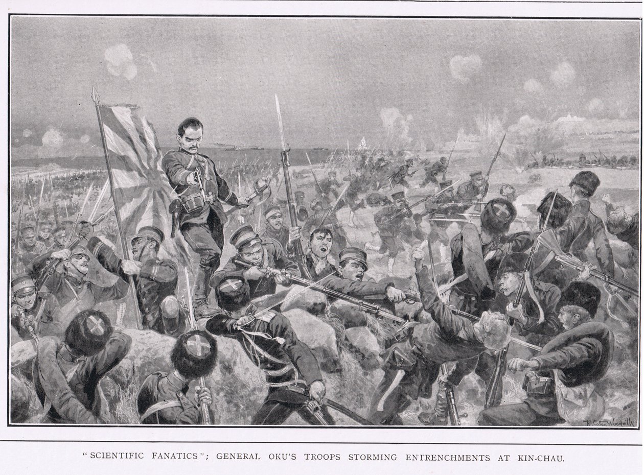 Rus-Japon Savaşı sırasında bilimsel fanatikler by Richard Caton Woodville junior