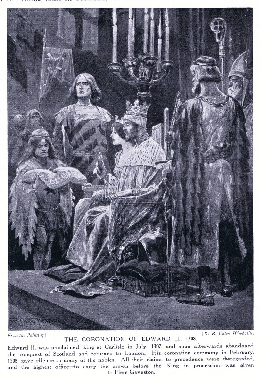 ಎಡ್ವರ್ಡ್ II AD1308, 1920 ರ ಟರ್ಕಿಯ ಪಟ್ಟಾಭಿಷೇಕ by Richard Caton Woodville junior