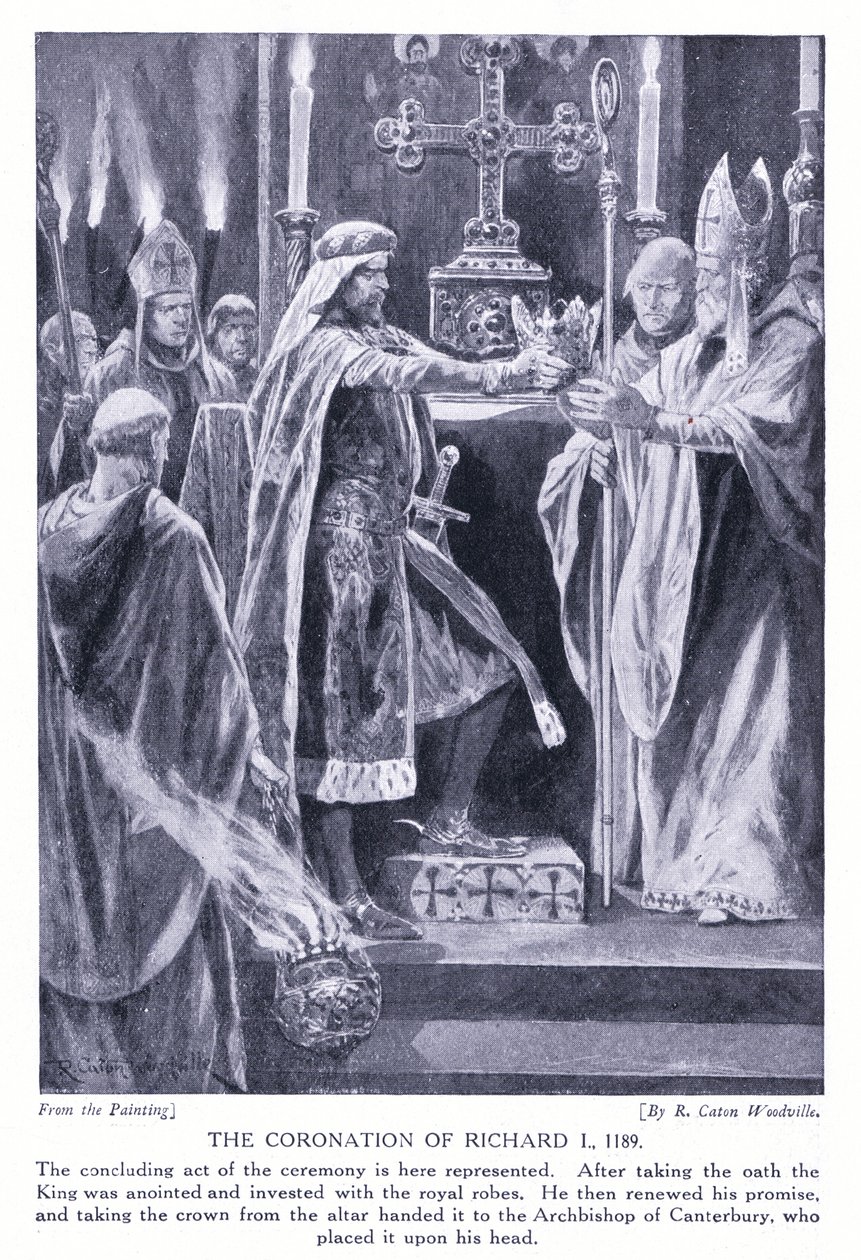 ರಿಚರ್ಡ್ I ರ ಪಟ್ಟಾಭಿಷೇಕ, 1920 ರ ಟರ್ಕಿ by Richard Caton Woodville junior