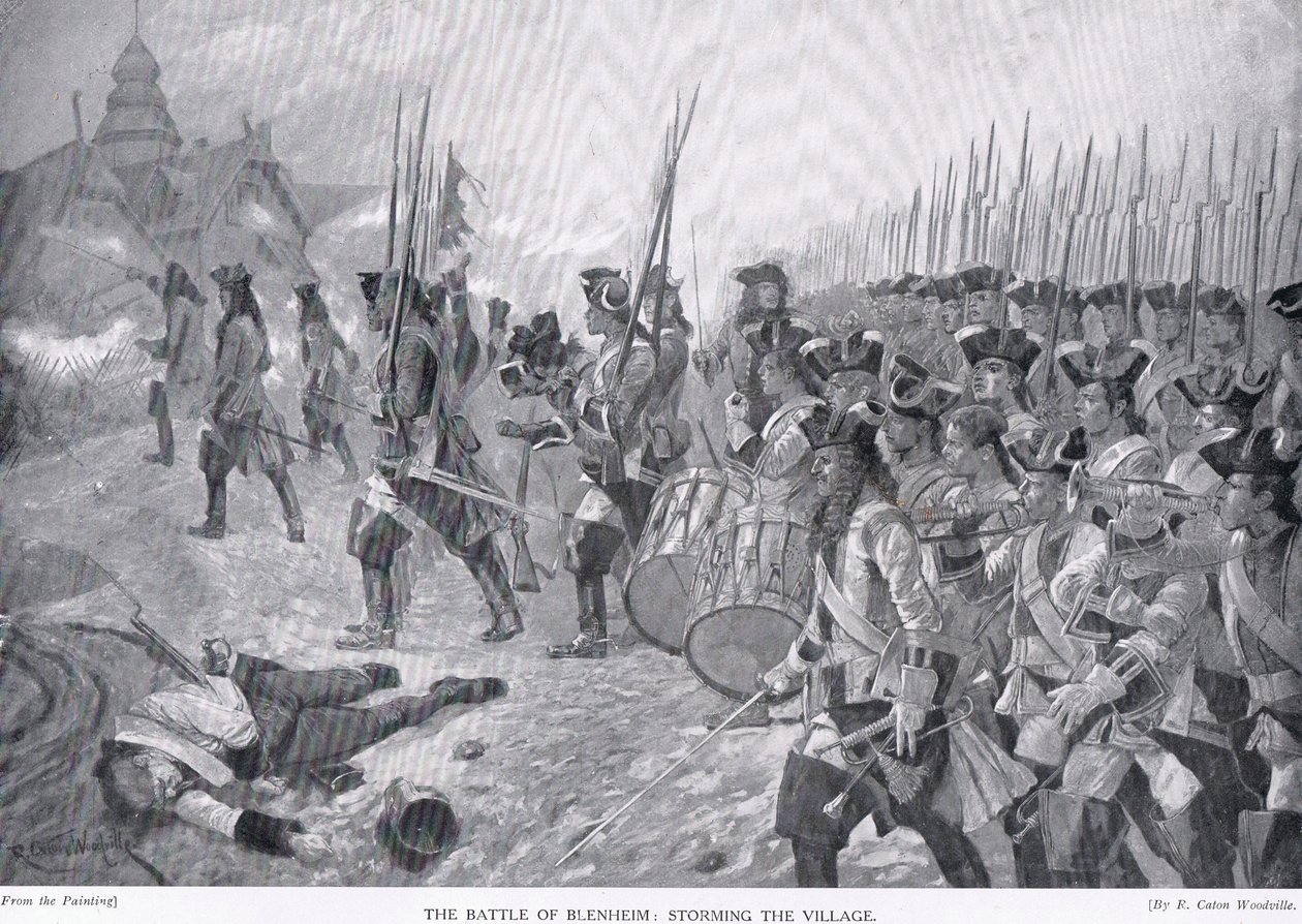 Blenheim Muharebesi: köye hücum, c.1910 by Richard Caton Woodville