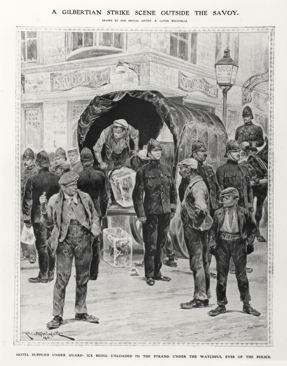 1910 Savoy dışında bir Gilbertian grev sahnesi by Richard Caton after Woodville