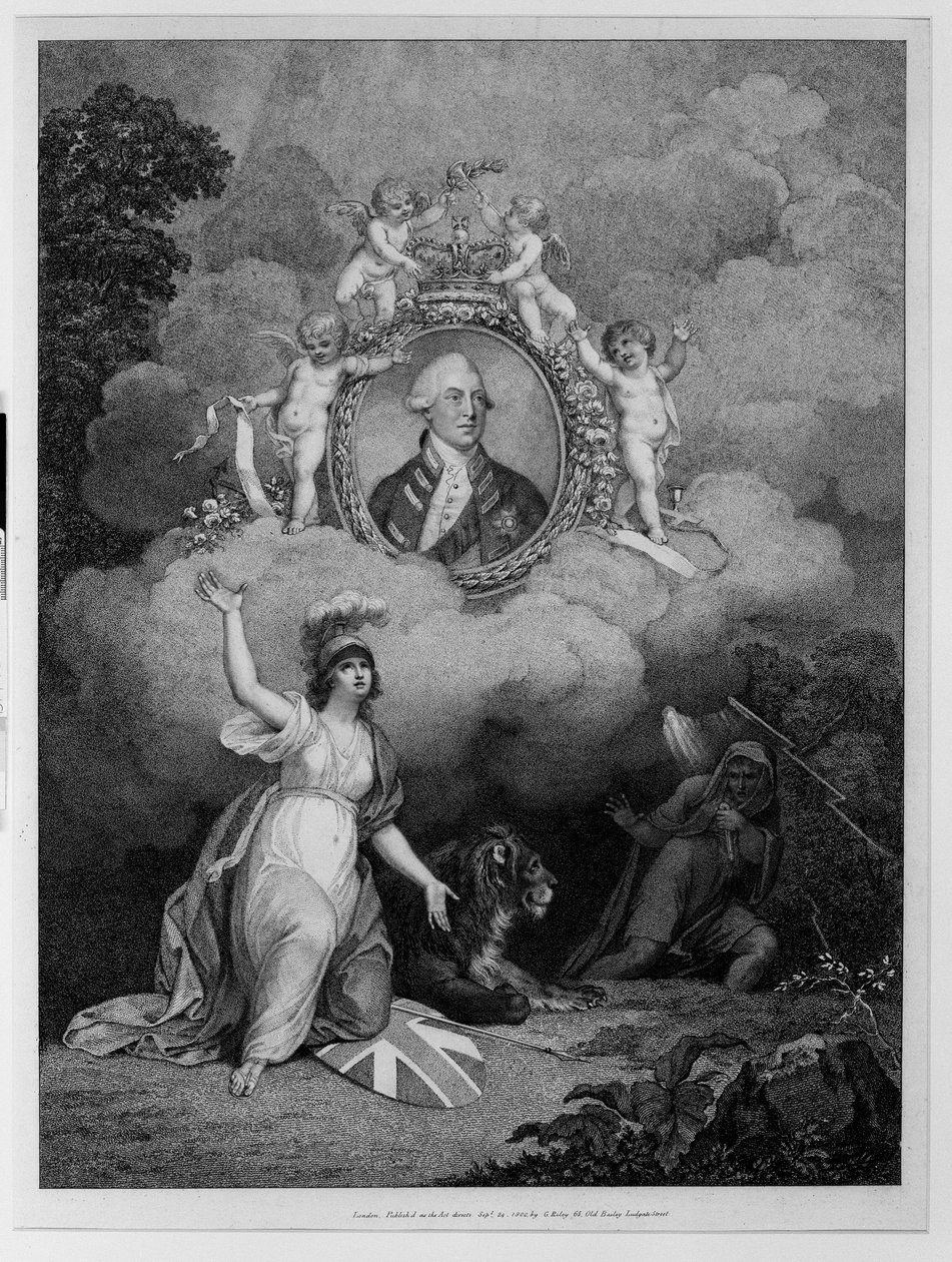 Kral George III (1738-1820), Francis Bartolozzi (1727-1815) 1802 (noktalı gravür) tarafından oyulmuş by Richard Corbould