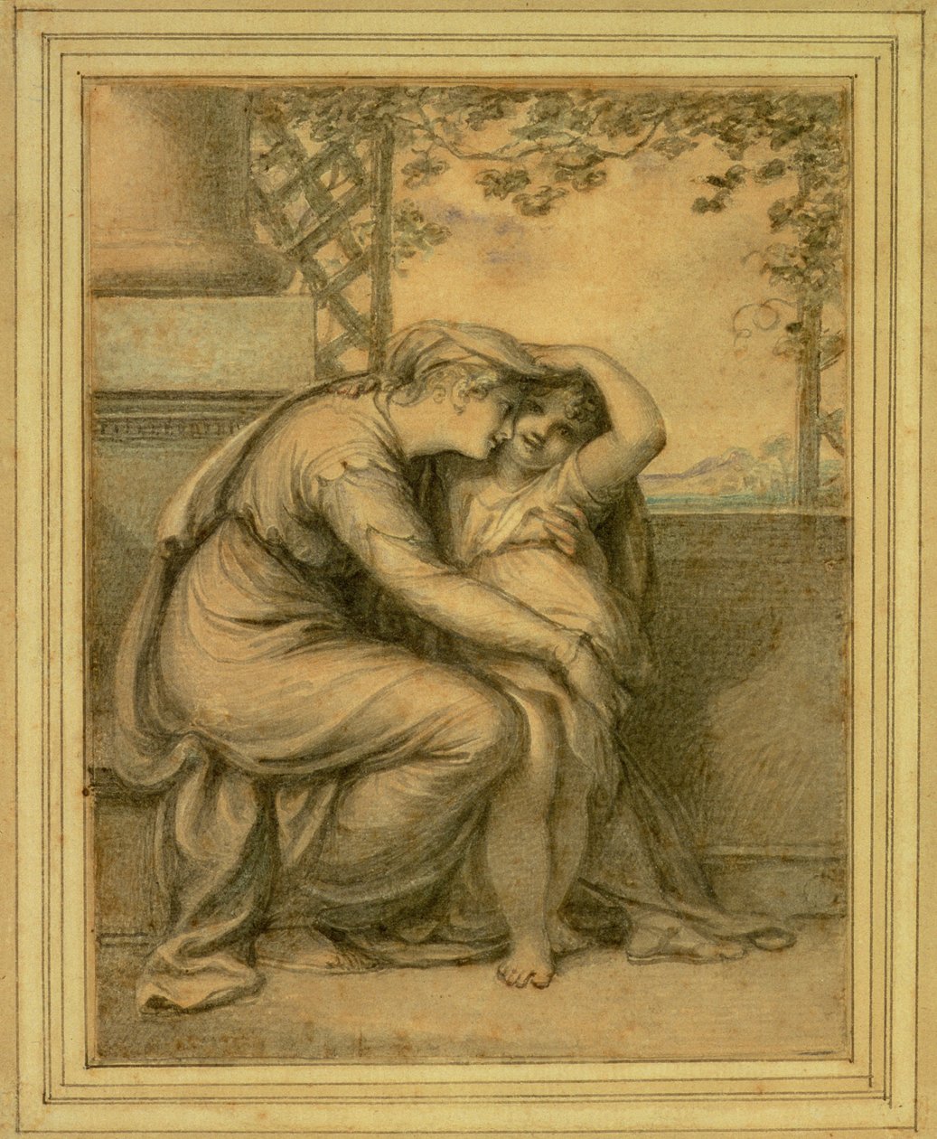 Andromache ve Astyanax, 1789 (kağıt üzerinde kurşun kalem üzerinde wc) by Richard Cosway