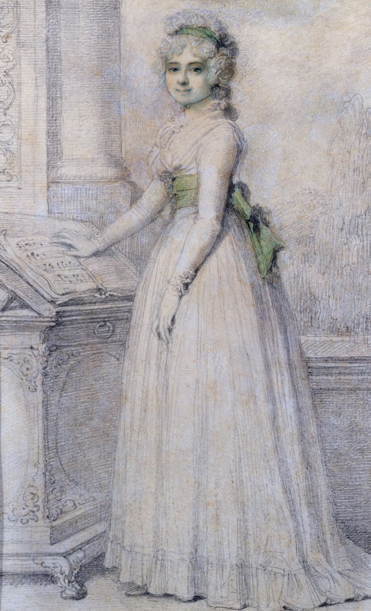 Bir müzik standının yanında bir kadının portresi, 1793 by Richard Cosway