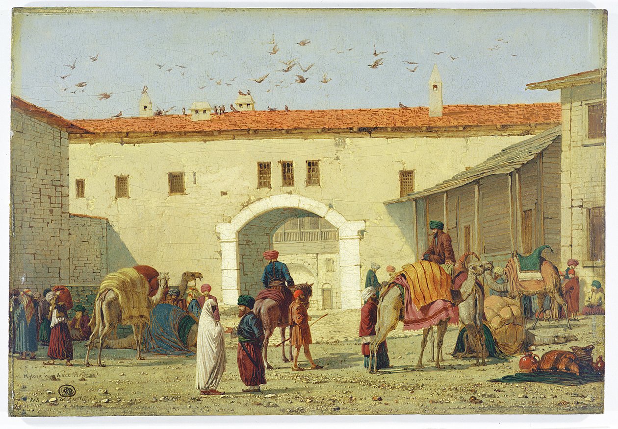 Caravanserai at Mylasa, Turkey, 1845  by Richard Dadd