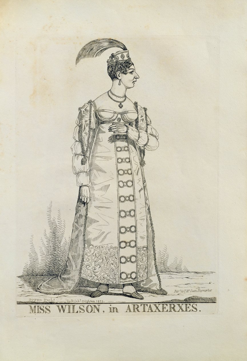 Bayan Wilson, Artaxerxes, 1821 (çizgi gravürü) by Richard Dighton