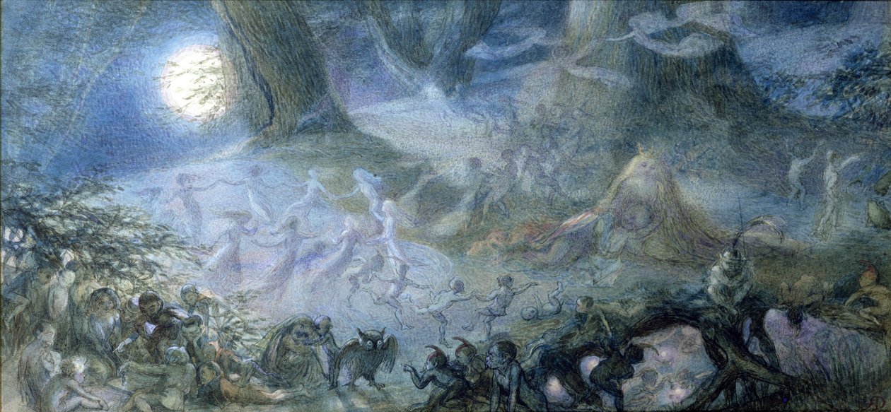 Dans Eden Periler (kağıt üzerine kalem ve mürekkep ve wc) by Richard Doyle
