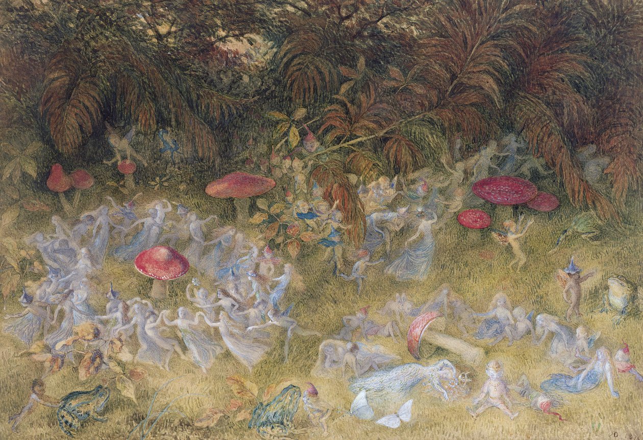 Peri Halkaları ve Mantarlar, 1875 by Richard Doyle