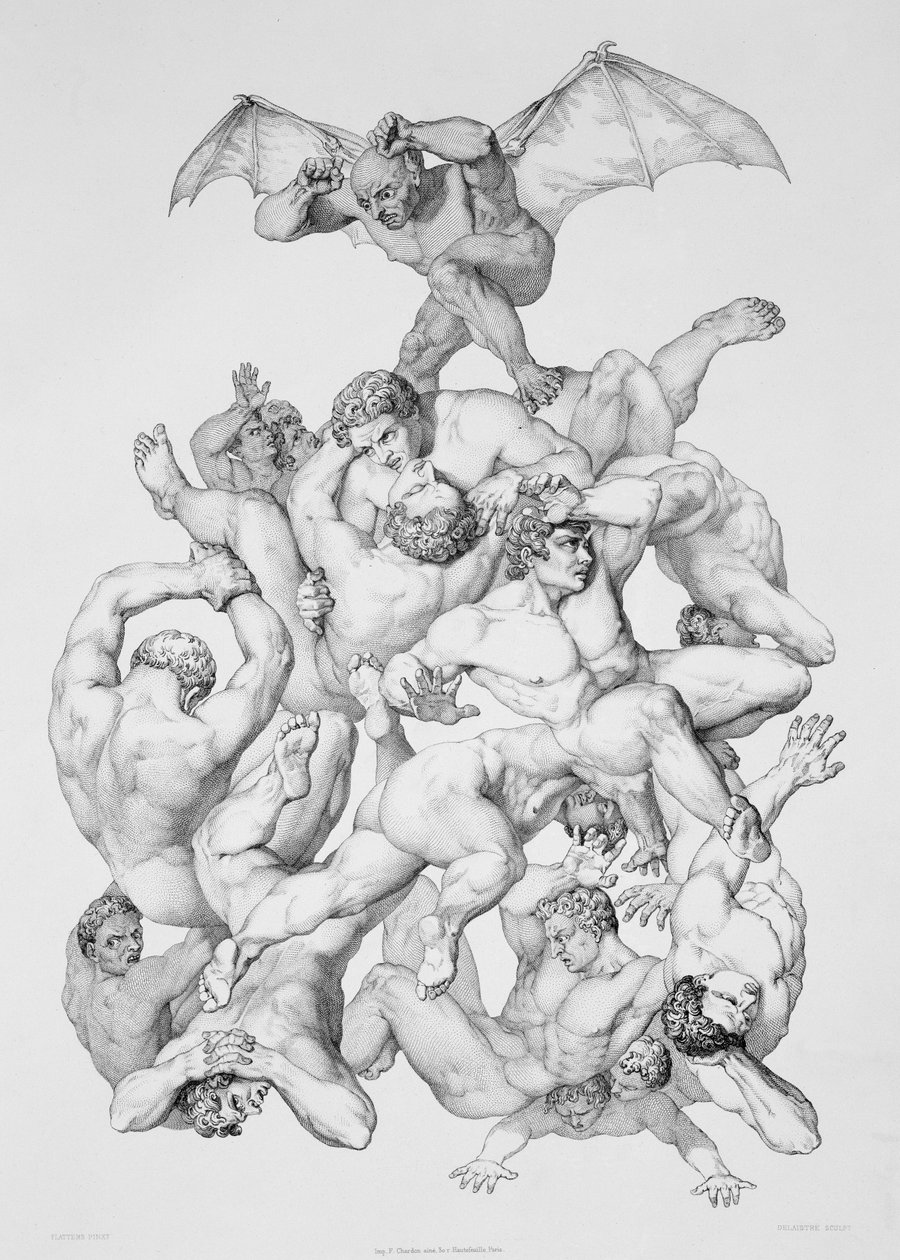 Beelzebub Düşmüş Melekleri kovuyor, John Milton (1608-74) tarafından Paris 1868
