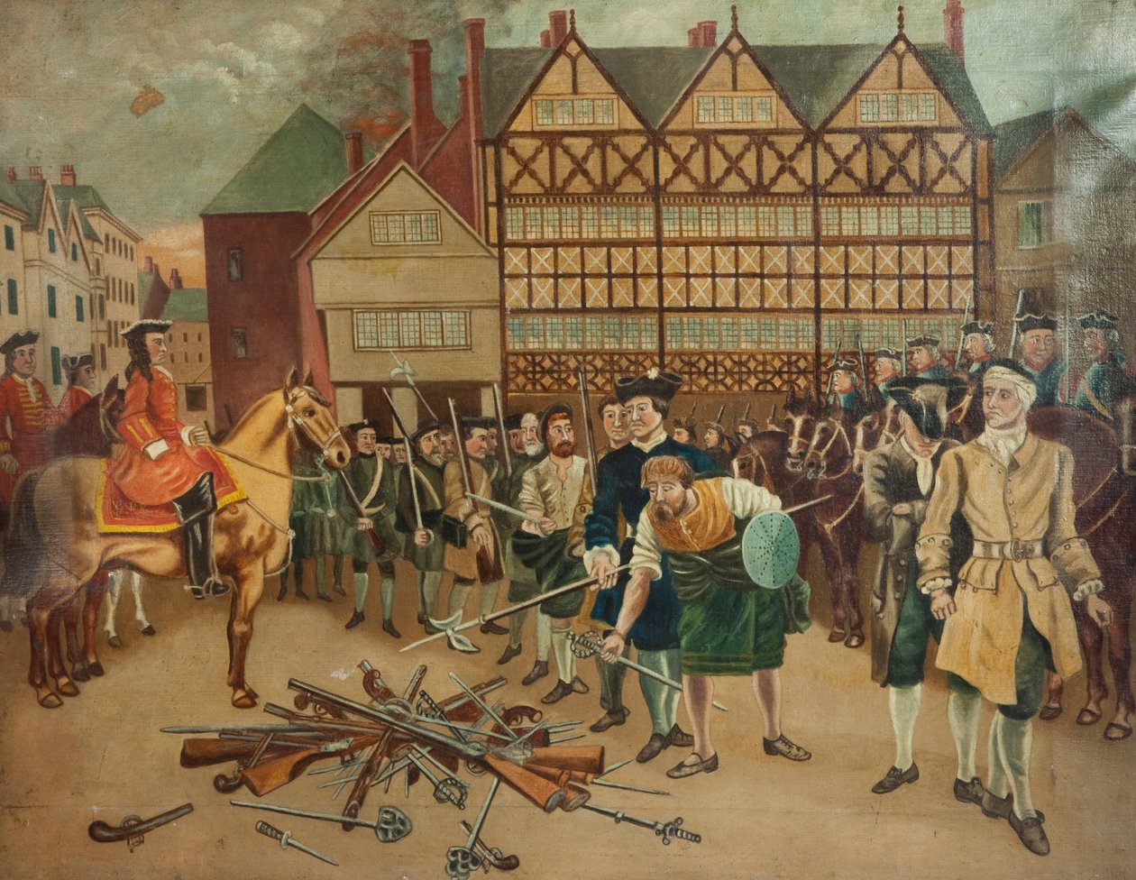 1715'te Preston Market Place'de Silahlarını General Wills'e Teslim Eden Jacobite Birlikleri by Richard Holmes