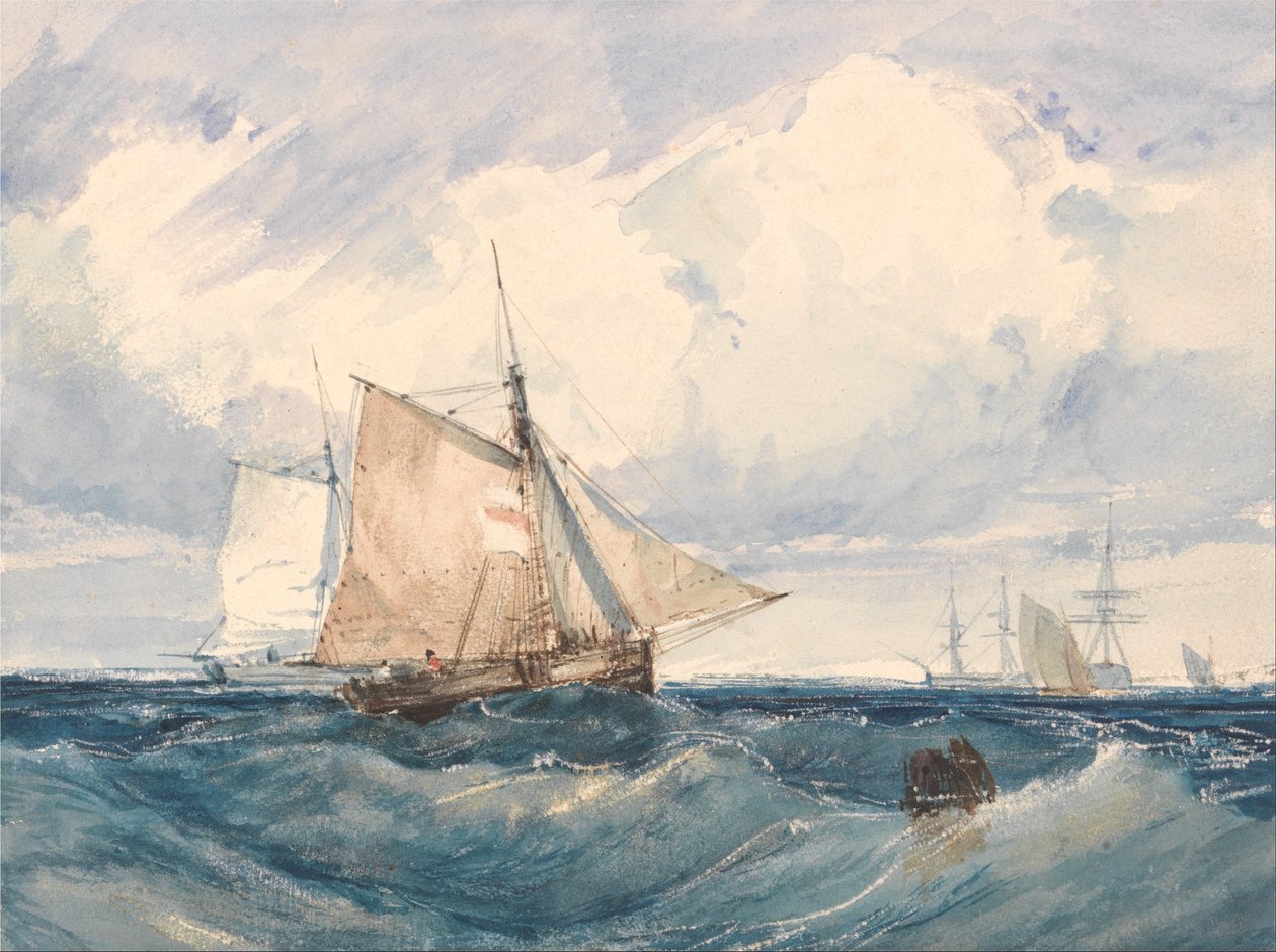 Bir Esintide Kesici ve diğer nakliye by Richard Parkes Bonington
