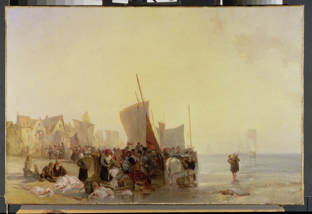 Boulogne Yakınlarında Bir Balık Pazarı, 1824 dolayları by Richard Parkes Bonington