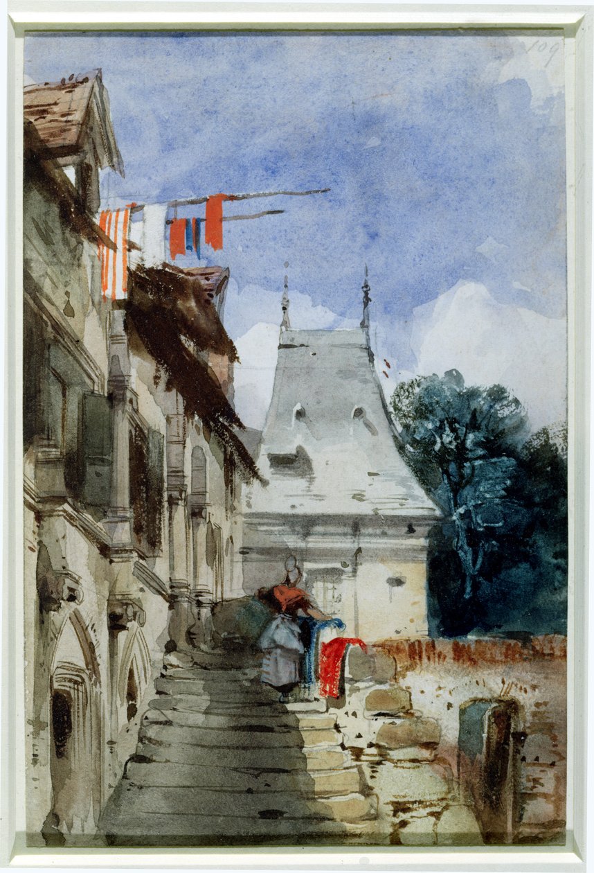 Abbey St-Amand, Rouen (wc, gövde rengi ve kağıt üzerinde kalem) by Richard Parkes Bonington