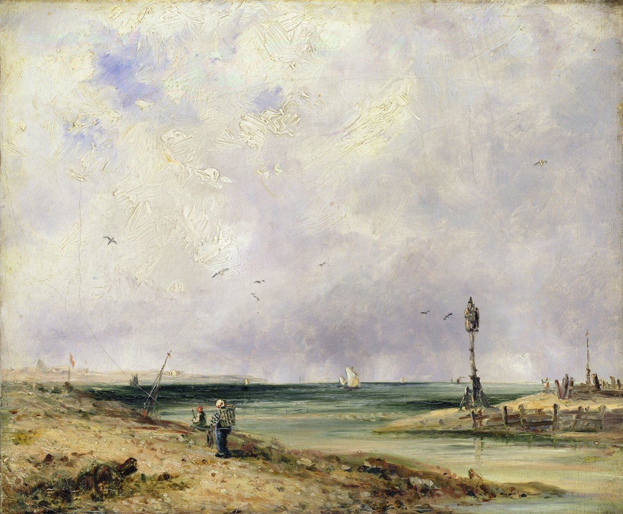 plaj sahnesi by Richard Parkes Bonington