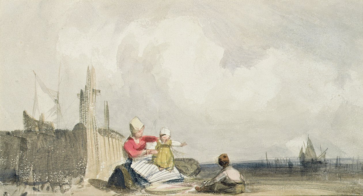 Sahilde Balıkçılar by Richard Parkes Bonington