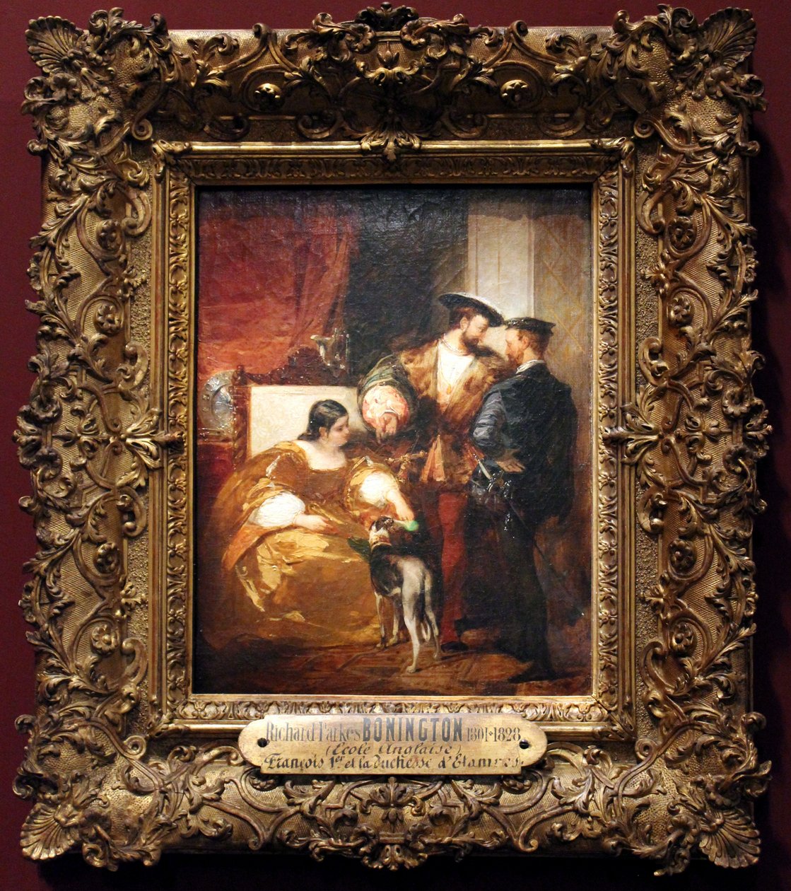 François I, Charles V ve Etampes Düşesi by Richard Parkes Bonington