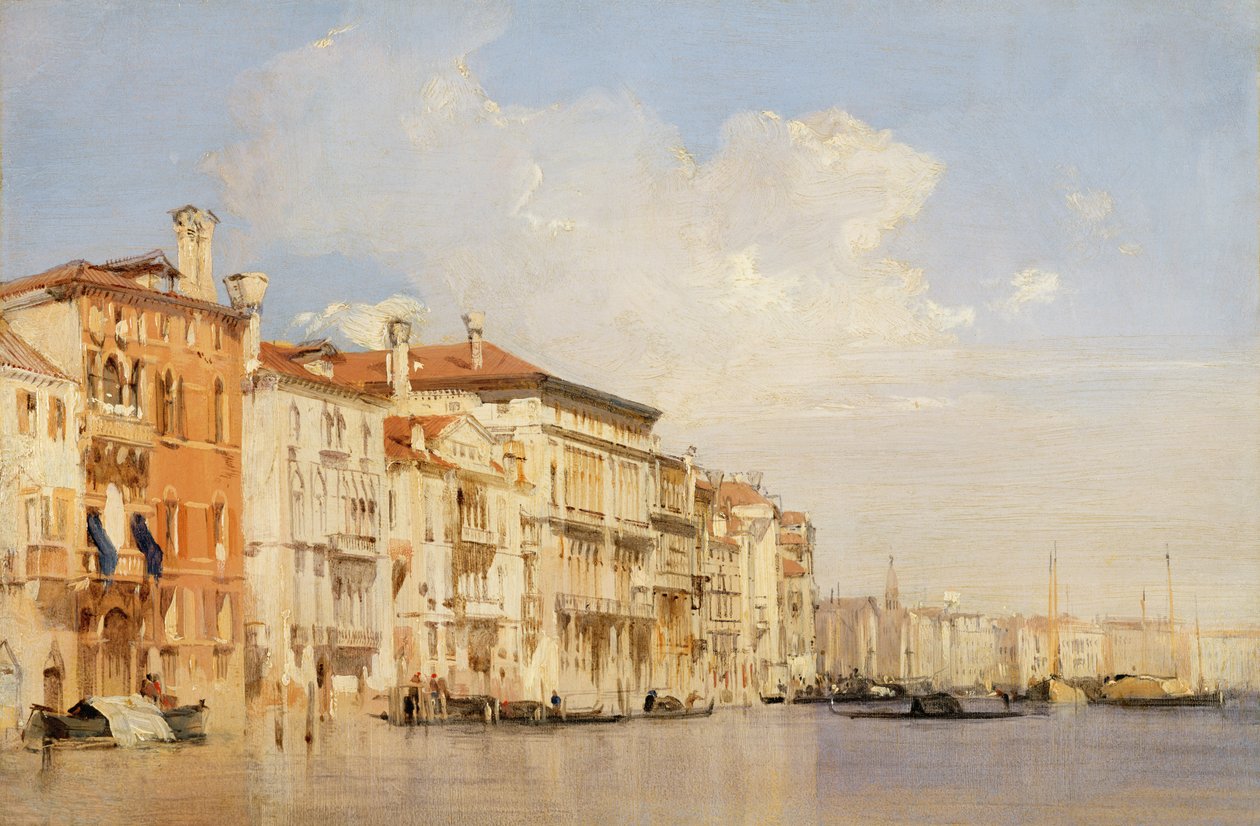 Grand Canal, Venedik (değirmen tahtasında yağ) by Richard Parkes Bonington