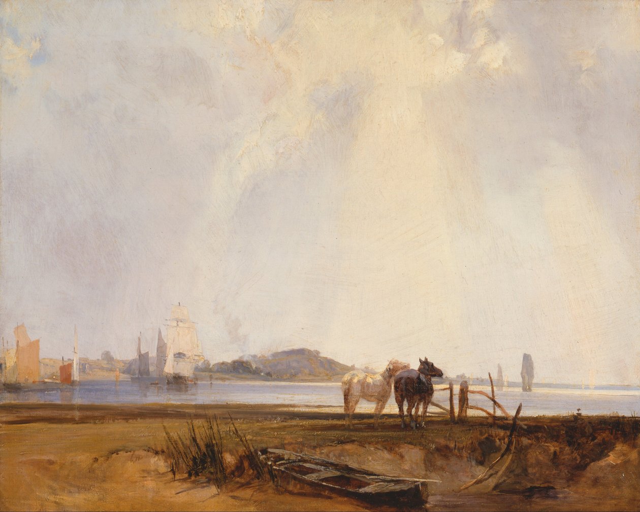 Quilleboeuf, Fransa yakınlarındaki manzara by Richard Parkes Bonington