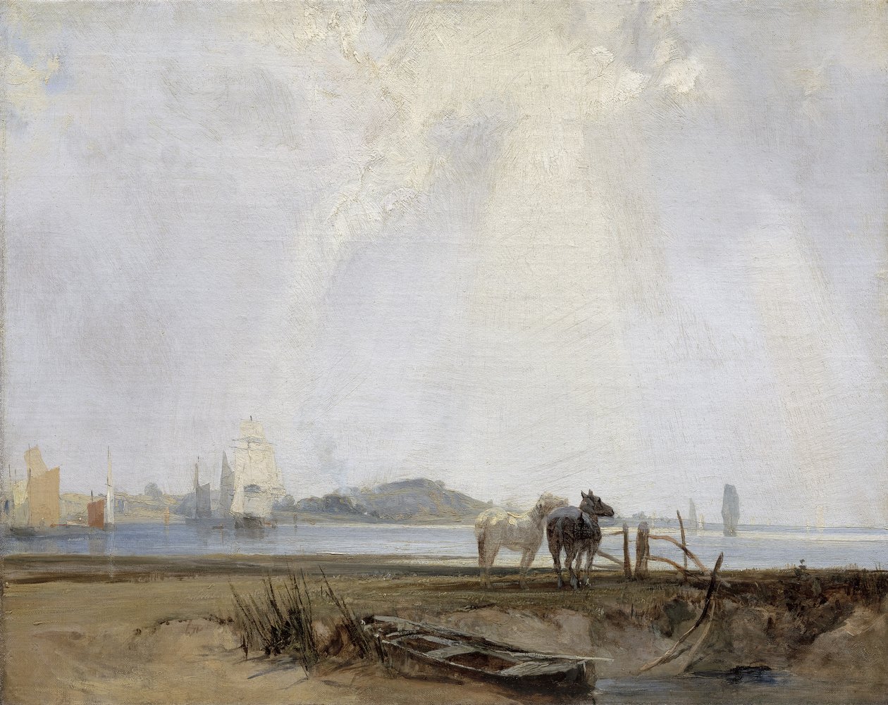 Quillebeuf yakınlarında, 1824-25 dolayları by Richard Parkes Bonington