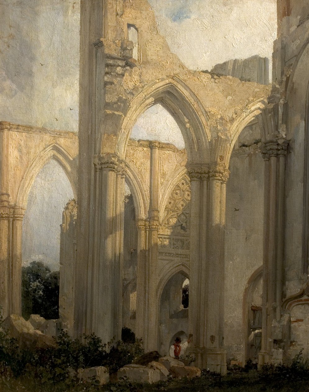 Abbey St Bertain Harabeleri, St Omer, Fransa, 1824 by Richard Parkes Bonington