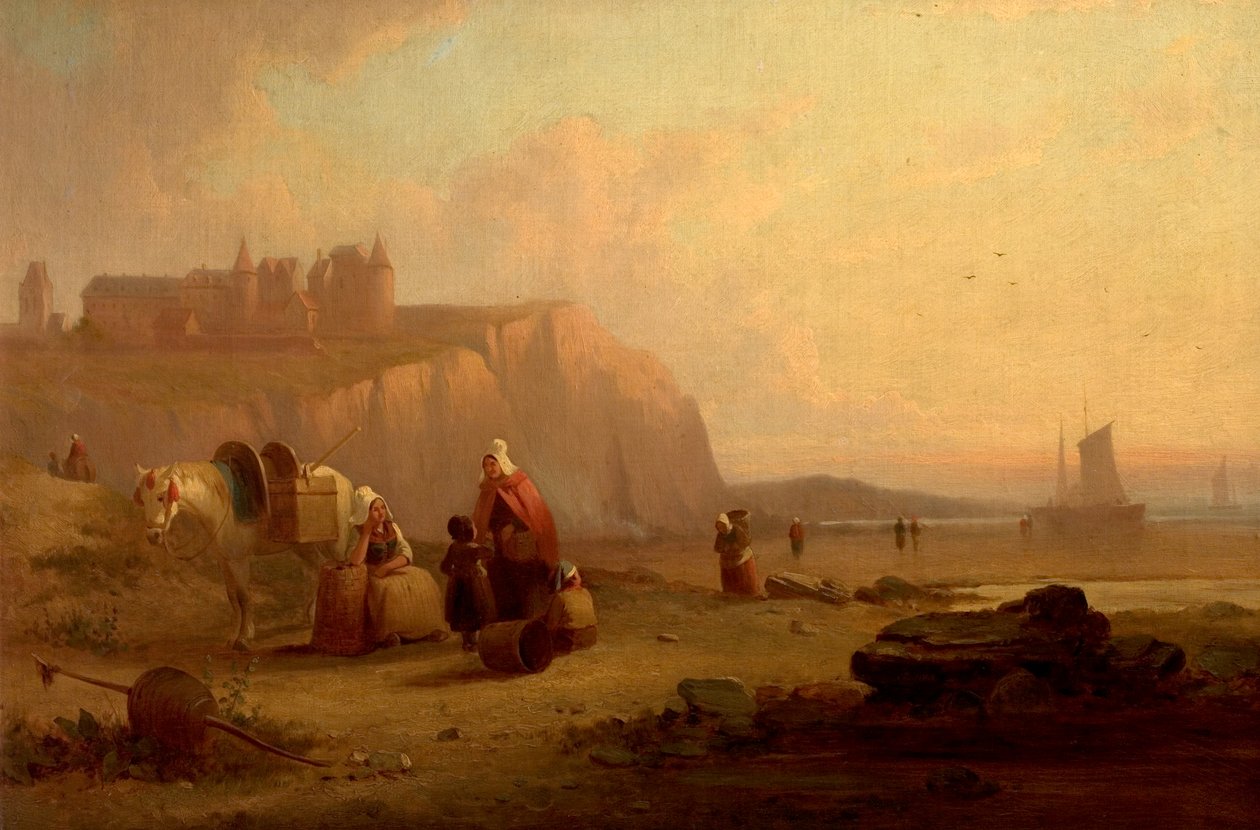 Fransa, Normandiya sahilinde bir sahne by Richard Parkes Bonington