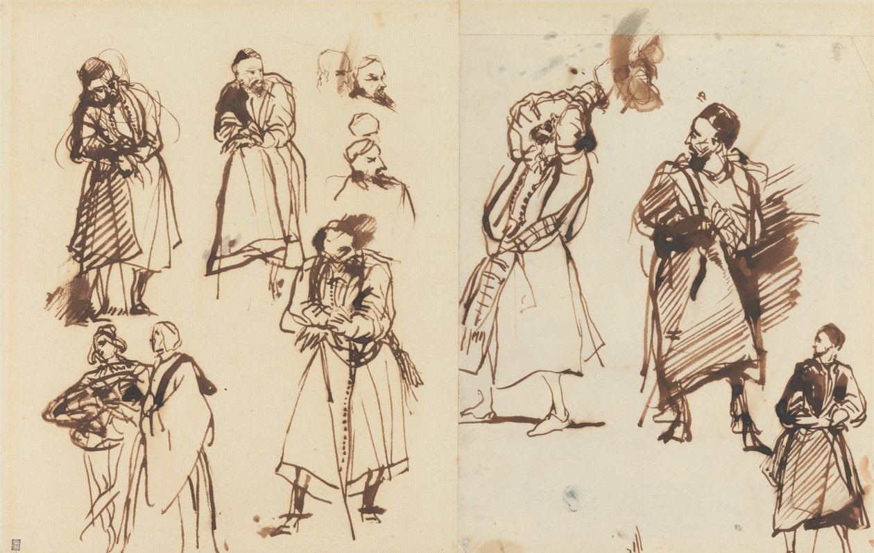 Shylock için çalışmalar by Richard Parkes Bonington