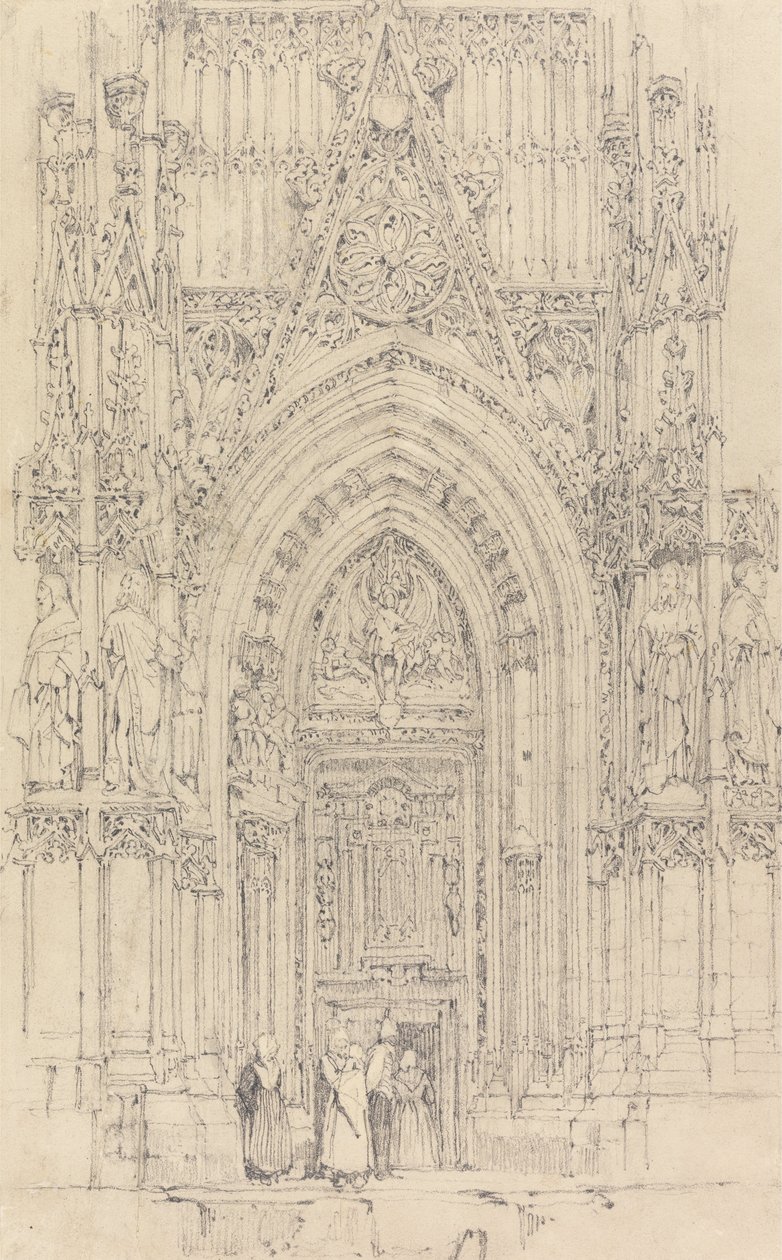 St. Wulfran Kilisesi, Abbeville- Batı Cephesinin Kuzey Kapısı by Richard Parkes Bonington