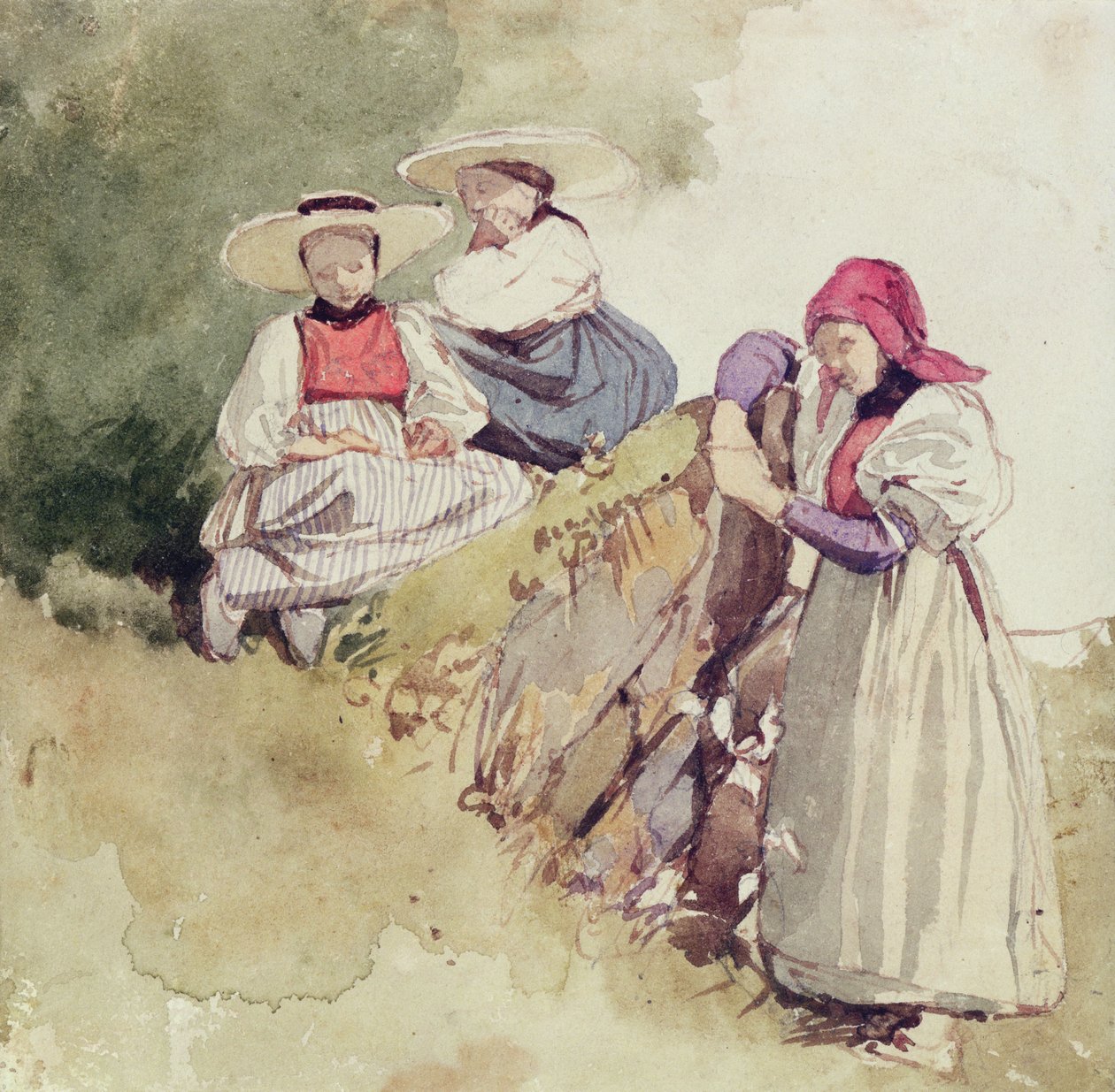 üç kadın by Richard Parkes Bonington