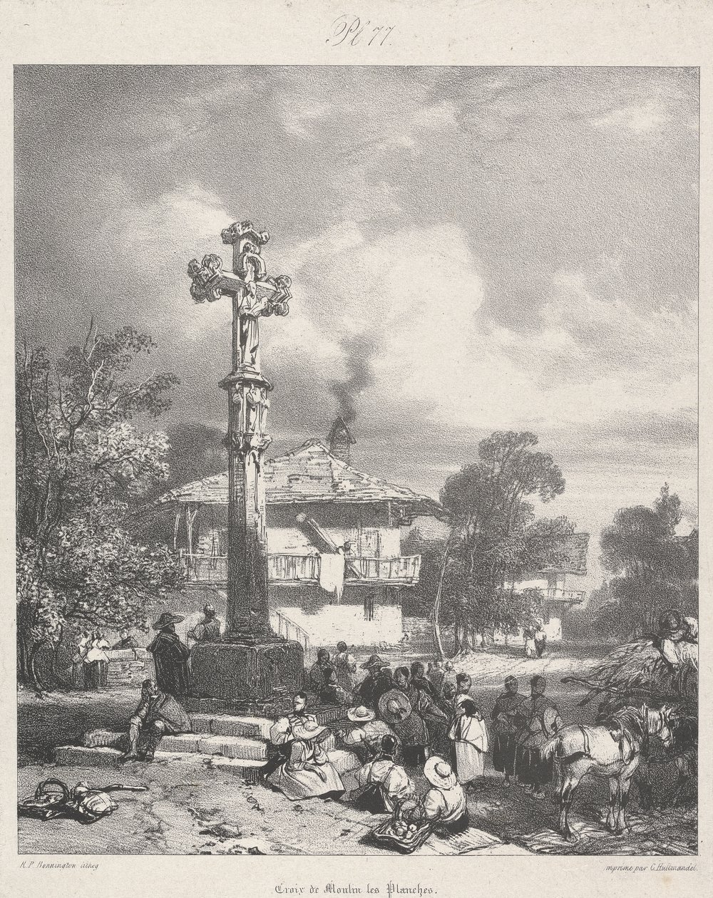 Croix de Moulin les Planches, 1827 by Richard Parkes after Bonington