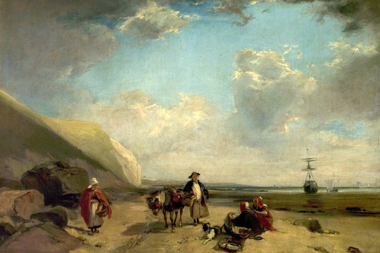 Normandiya Kıyısında Balıkçılar, 1824 by Richard Parkes Bonington