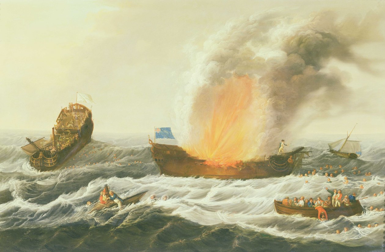 Quebec ve Surveillante Arasında Bir Deniz Müdahalesi, c.1779 by Richard Paton