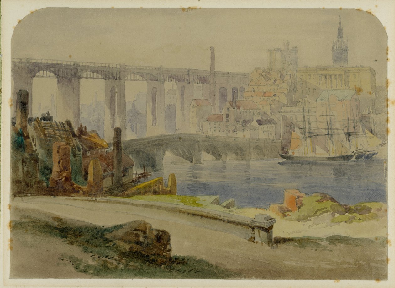 Newcastle (kağıda kurşun kalem ve sulu boya (kağıda yapıştırılmış)) by Richard Principal Leitch