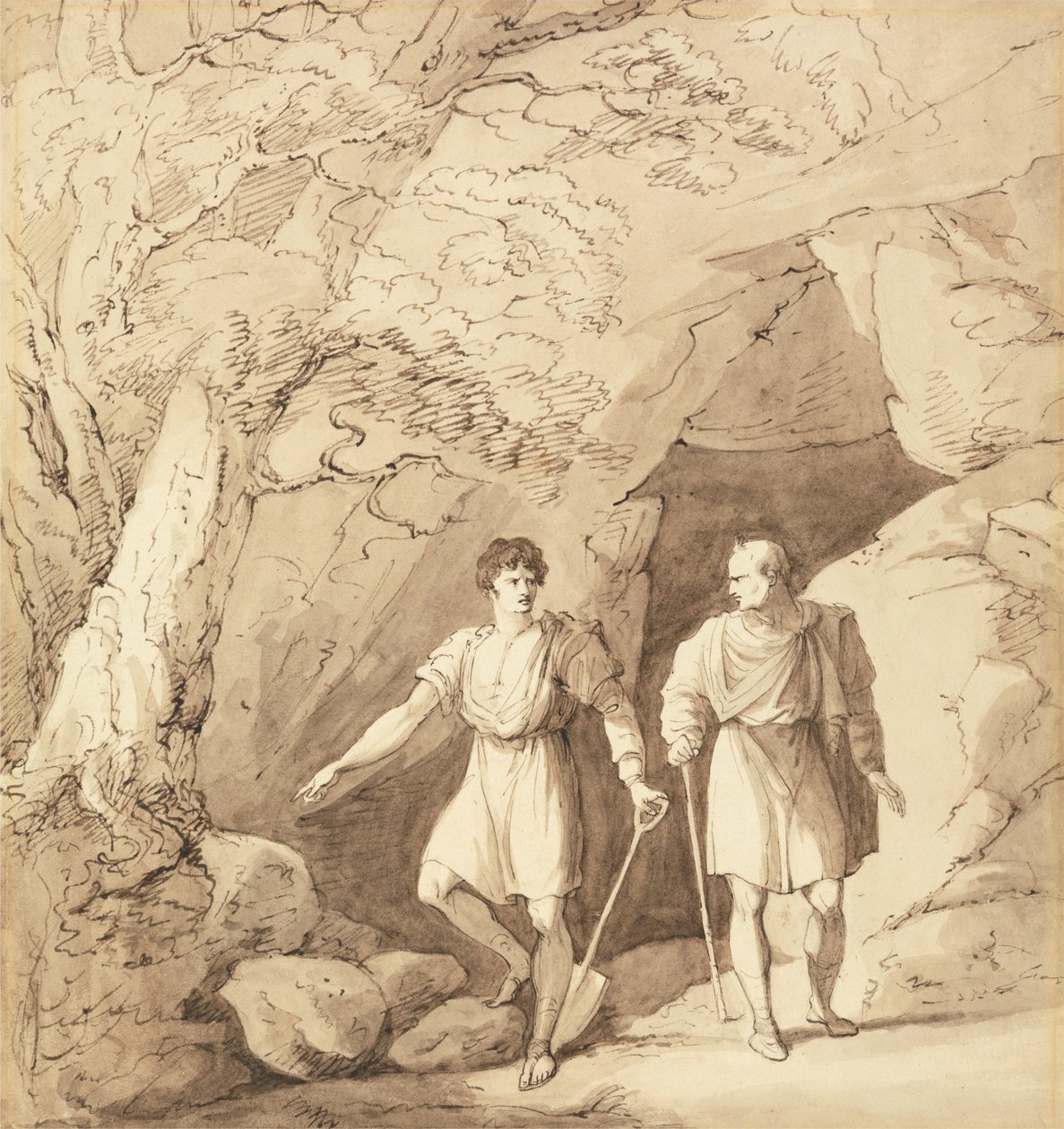 Alkibiades ve Timon by Richard Westall