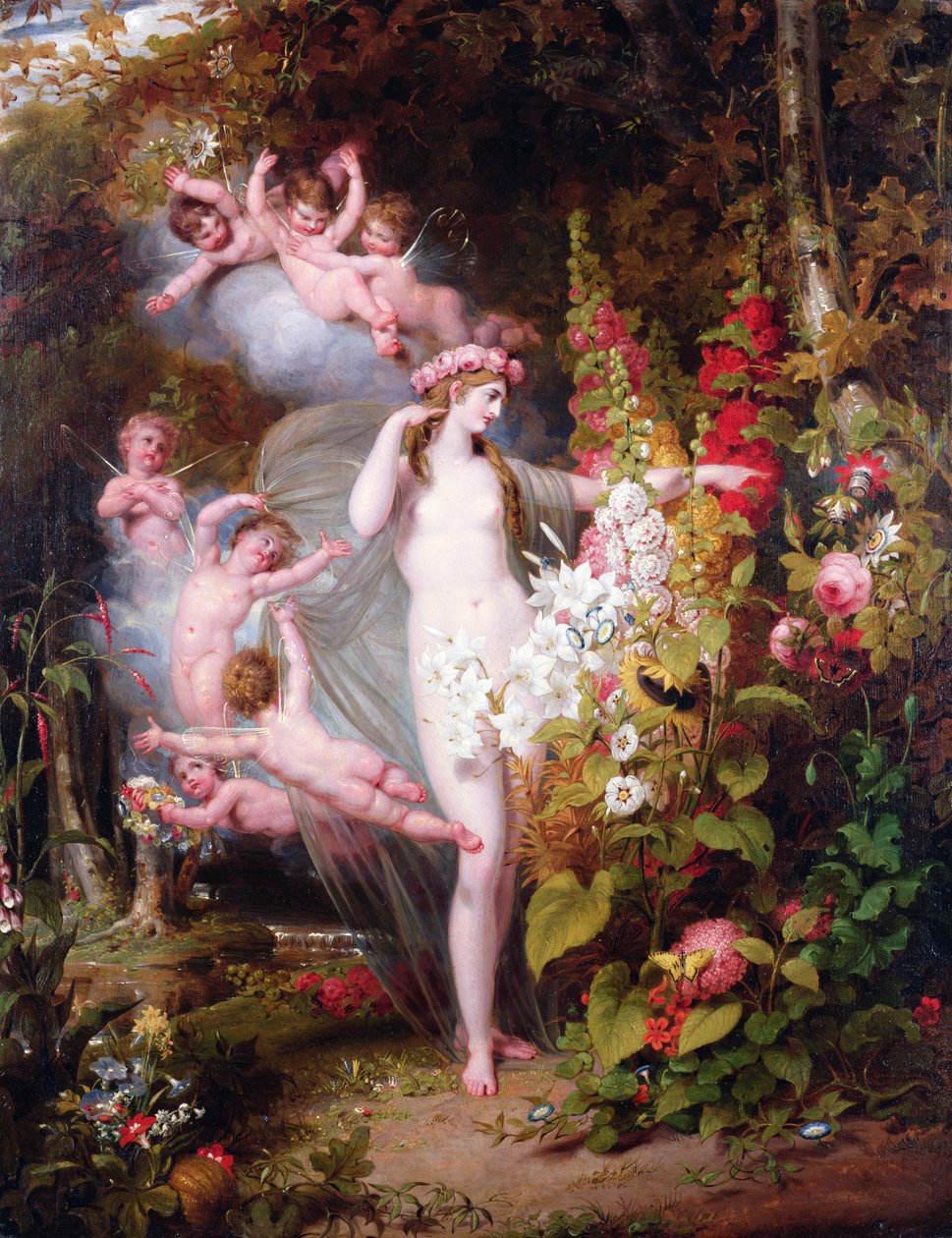 Flora, 1807 Zephyrs tarafından açıldı by Richard Westall