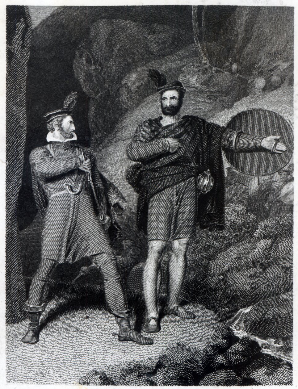 Roderick Dhu ve bir Clansman, 1810, Walter Scott tarafından 