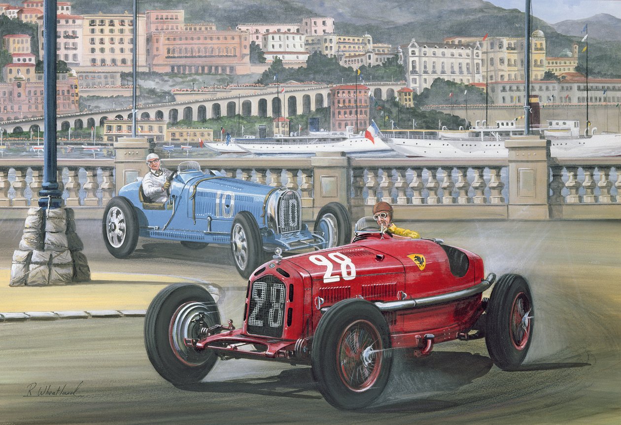 Liman Cephesinde Düello, 1933 Monaco Grand Prix (wc ve guaj) by Richard Wheatland