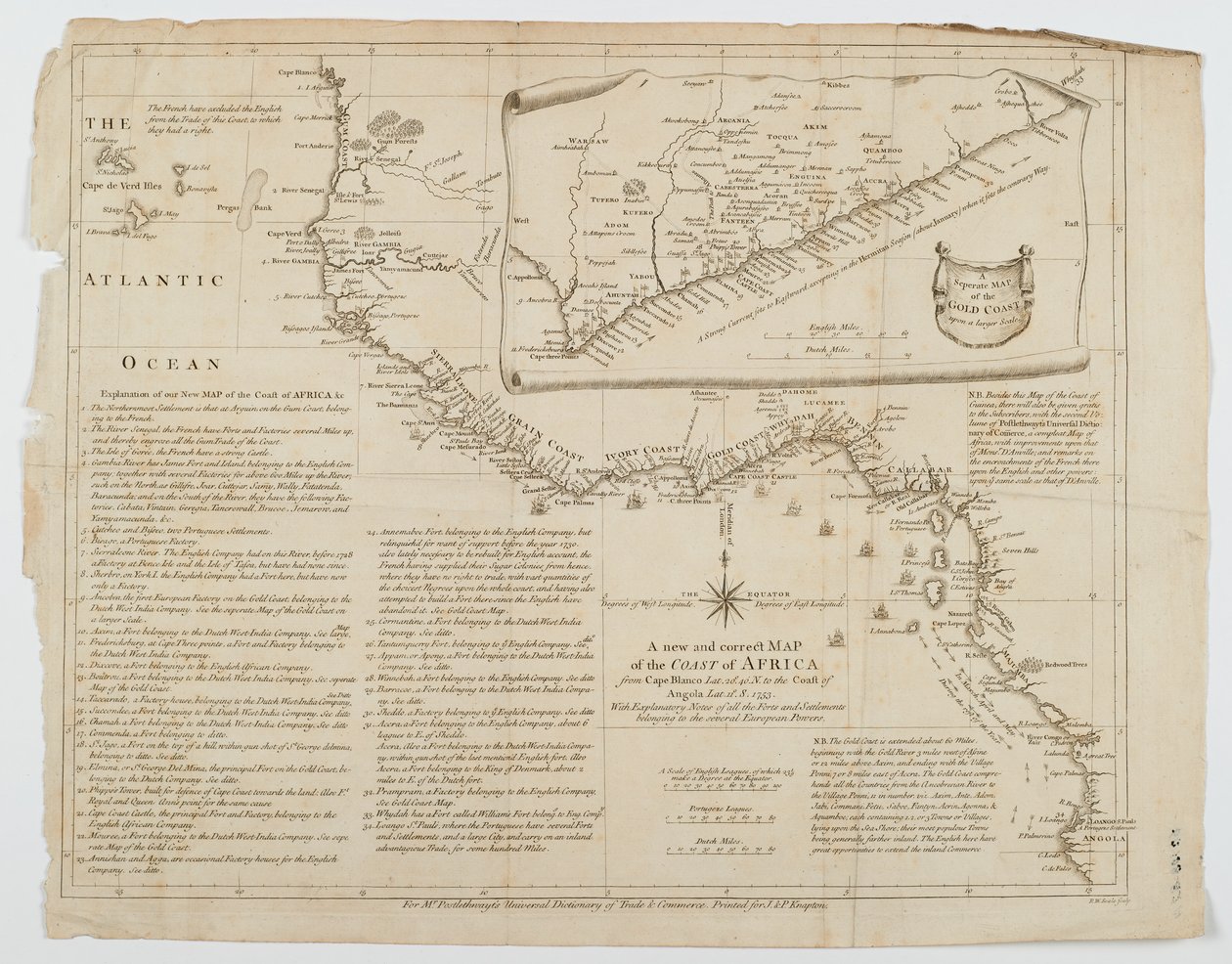 Afrika Sahili Haritası, 1753 by Richard William Seale