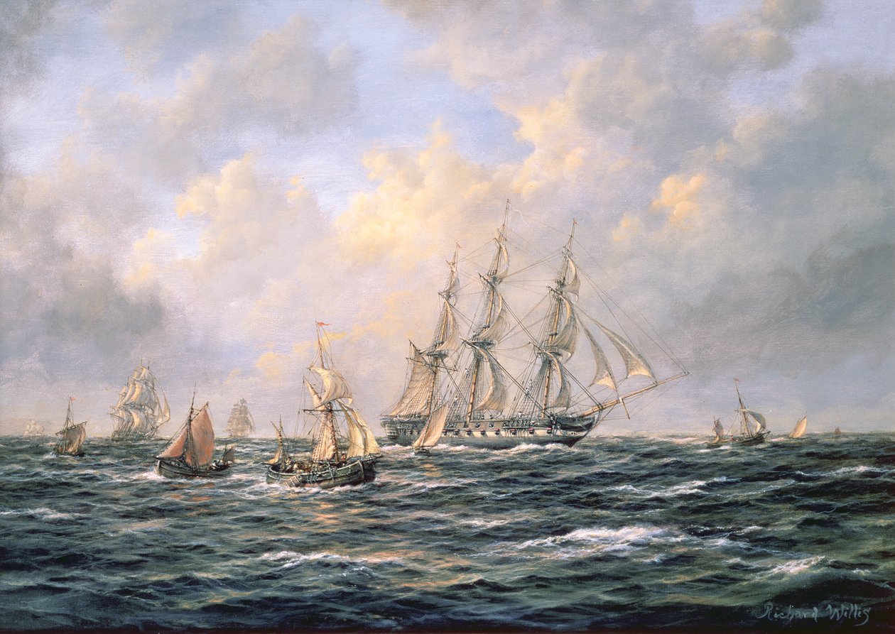 Doğu Hindistanlılar Konvoyu Balıkçı Tekneleri Arasında by Richard Willis