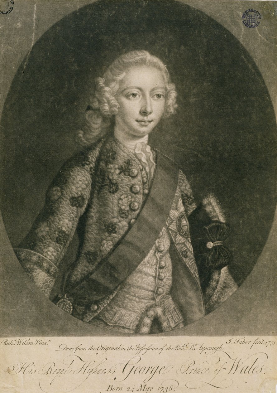 George, Galler Prensi (1738-1820), daha sonra George III, John Faber (1684-1756), 1751 by Richard Wilson