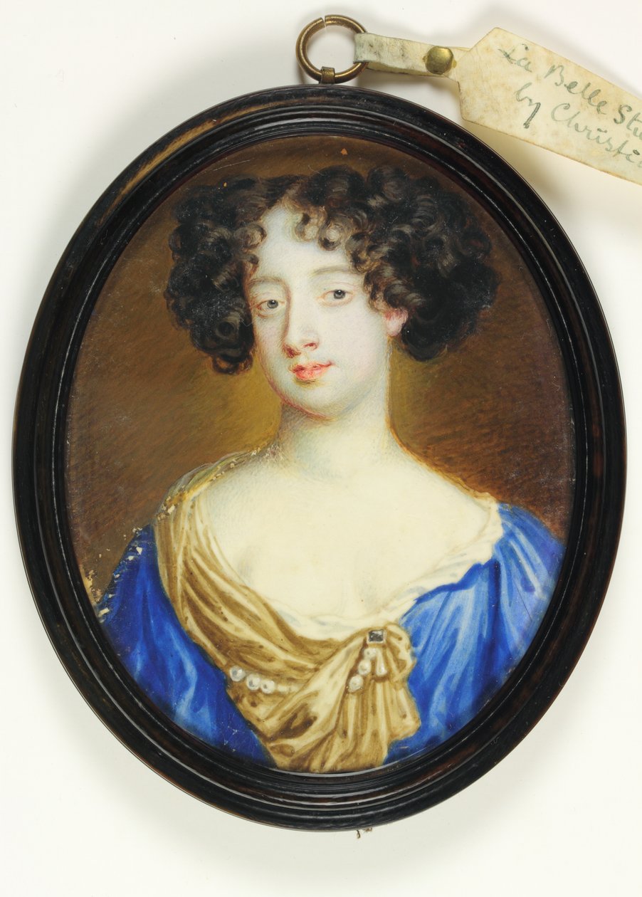 Frances Teresa Stuart, Lennox Düşesi ve Richmond (parşömen üzerine suluboya) by Richard  Gibson