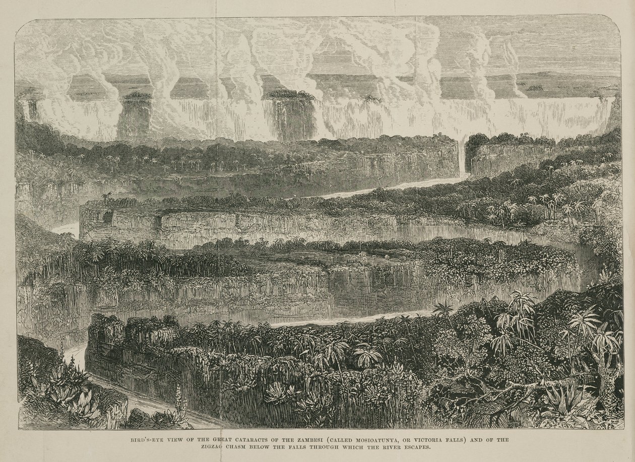 Victoria Şelaleleri, Afrika, 1855 dolayları by John Pardon