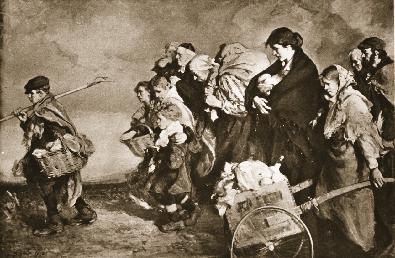 'The Illustrated War News'den (taşlı taş) Alman ordularının kaçışı 'Evsiz' by Richard (after) Jack