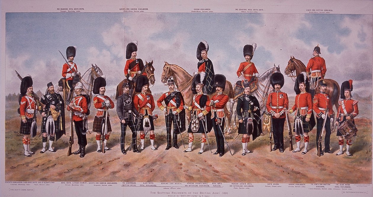 1895 yılında İngiliz Ordusunun İskoç Alayları by Richard (after) Simkin