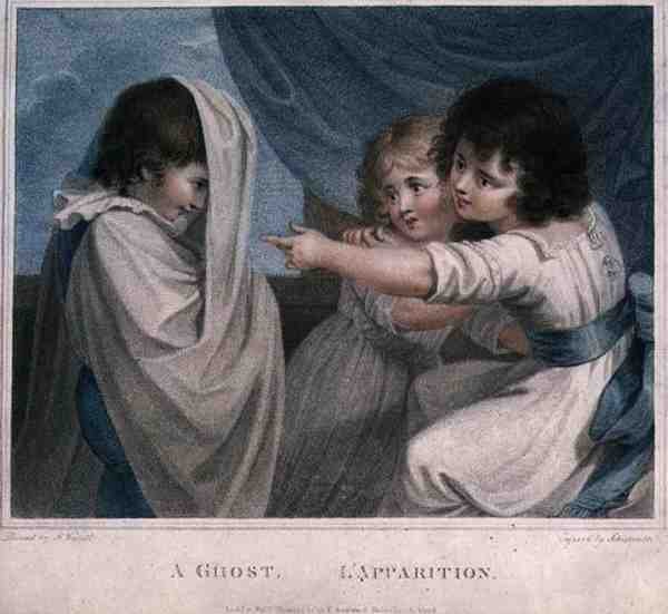 Bir Hayalet, Luigi Schiavonetti (1765-1810), pub tarafından oyulmuş. tarafından T. Simpson by Richard (after) Westall