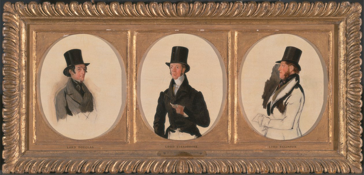 The Waterloo Cup Coursing Meeting'de Lord Eglinton, Lord Douglas ve Lord Stradbroke'un Portreleri İçin Çalışmalar (Walker Sanat Galerisi'nde), 1840 by Richard Ansdell